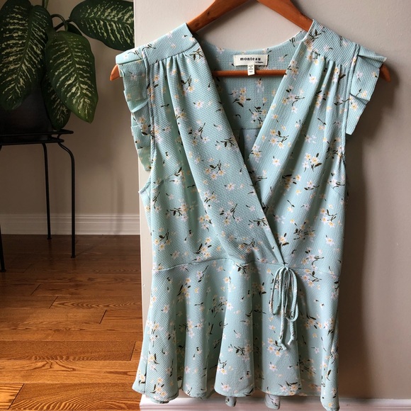 SOLD Monteau Cap Sleeve Blouse - Picture 1 of 8